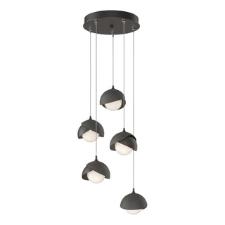 Hubbardton Forge - 131125-SKT-STND-14-20-GG0711 - Brooklyn 5-Light Double Shade Pendant - Brooklyn - Oil Rubbed Bronze