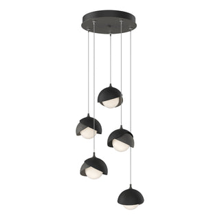 Hubbardton Forge - 131125-SKT-STND-20-10-GG0711 - Brooklyn 5-Light Double Shade Pendant - Brooklyn - Natural Iron