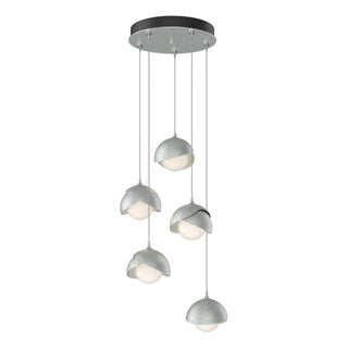 Hubbardton Forge - 131125-SKT-STND-82-82-GG0711 - Brooklyn 5-Light Double Shade Pendant - Brooklyn - Vintage Platinum