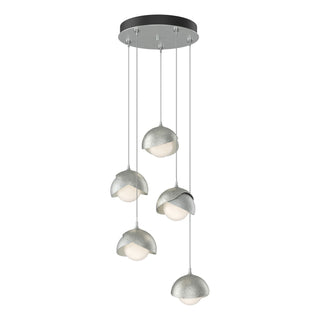 Hubbardton Forge - 131125-SKT-STND-82-85-GG0711 - Brooklyn 5-Light Double Shade Pendant - Brooklyn - Vintage Platinum