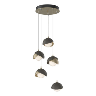 Hubbardton Forge - 131125-SKT-STND-84-07-GG0711 - Brooklyn 5-Light Double Shade Pendant - Brooklyn - Soft Gold