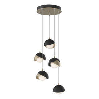 Hubbardton Forge - 131125-SKT-STND-84-10-GG0711 - Brooklyn 5-Light Double Shade Pendant - Brooklyn - Soft Gold