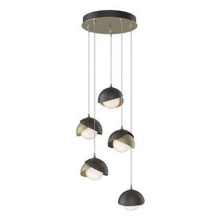 Hubbardton Forge - 131125-SKT-STND-84-14-GG0711 - Brooklyn 5-Light Double Shade Pendant - Brooklyn - Soft Gold