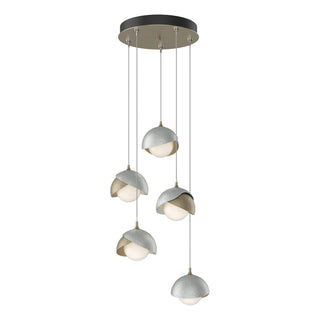 Hubbardton Forge - 131125-SKT-STND-84-82-GG0711 - Brooklyn 5-Light Double Shade Pendant - Brooklyn - Soft Gold