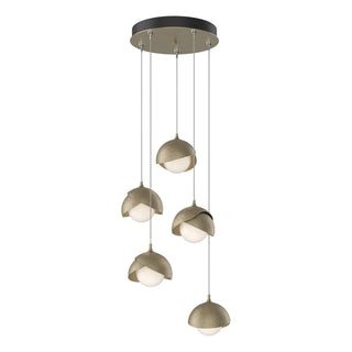 Hubbardton Forge - 131125-SKT-STND-84-84-GG0711 - Brooklyn 5-Light Double Shade Pendant - Brooklyn - Soft Gold