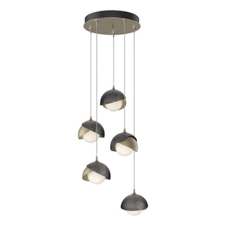 Hubbardton Forge - 131125-SKT-STND-84-89-GG0711 - Brooklyn 5-Light Double Shade Pendant - Brooklyn - Soft Gold