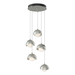 Hubbardton Forge - 131125-SKT-STND-85-85-GG0711 - Brooklyn 5-Light Double Shade Pendant - Brooklyn - Sterling