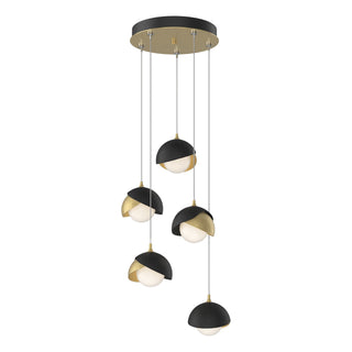 Hubbardton Forge - 131125-SKT-STND-86-10-GG0711 - Brooklyn 5-Light Double Shade Pendant - Brooklyn - Modern Brass