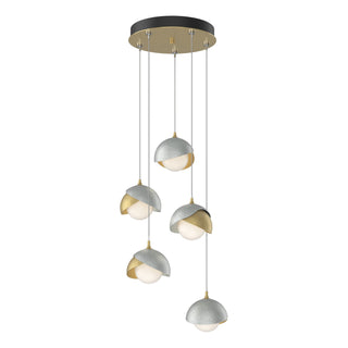 Hubbardton Forge - 131125-SKT-STND-86-82-GG0711 - Brooklyn 5-Light Double Shade Pendant - Brooklyn - Modern Brass