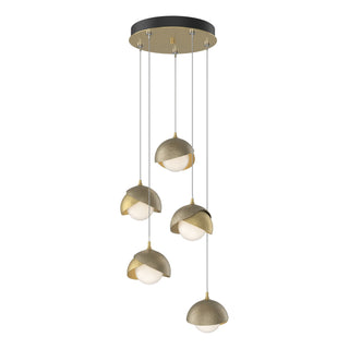 Hubbardton Forge - 131125-SKT-STND-86-84-GG0711 - Brooklyn 5-Light Double Shade Pendant - Brooklyn - Modern Brass