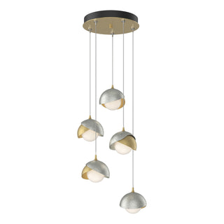 Hubbardton Forge - 131125-SKT-STND-86-85-GG0711 - Brooklyn 5-Light Double Shade Pendant - Brooklyn - Modern Brass
