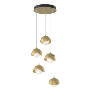 Hubbardton Forge - 131125-SKT-STND-86-86-GG0711 - Brooklyn 5-Light Double Shade Pendant - Brooklyn - Modern Brass
