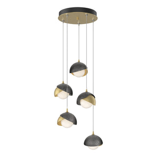 Hubbardton Forge - 131125-SKT-STND-86-89-GG0711 - Brooklyn 5-Light Double Shade Pendant - Brooklyn - Modern Brass
