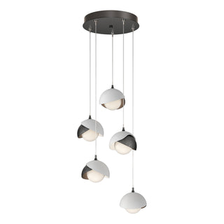 Hubbardton Forge - 131125-SKT-STND-89-02-GG0711 - Brooklyn 5-Light Double Shade Pendant - Brooklyn - Ink