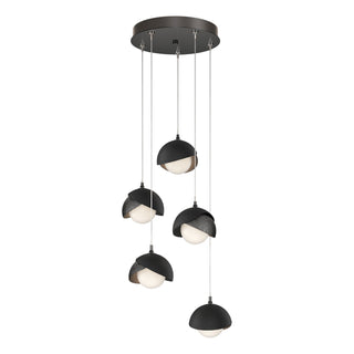 Hubbardton Forge - 131125-SKT-STND-89-10-GG0711 - Brooklyn 5-Light Double Shade Pendant - Brooklyn - Ink