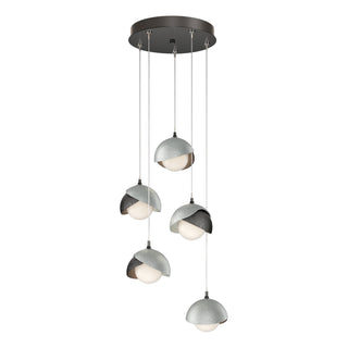 Hubbardton Forge - 131125-SKT-STND-89-82-GG0711 - Brooklyn 5-Light Double Shade Pendant - Brooklyn - Ink