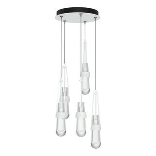 Hubbardton Forge - 131127-SKT-STND-02-ZM0434 - Link 5-Light Clear Glass Pendant - Link - White