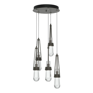 Hubbardton Forge - 131127-SKT-STND-07-ZM0434 - Link 5-Light Clear Glass Pendant - Link - Dark Smoke