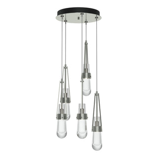 Hubbardton Forge - 131127-SKT-STND-85-ZM0434 - Link 5-Light Clear Glass Pendant - Link - Sterling