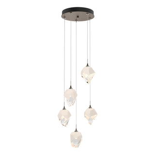 Hubbardton Forge - 131137-SKT-STND-05-WP0754 - Chrysalis 5-Light Small Crystal Pendant - Chrysalis - Bronze