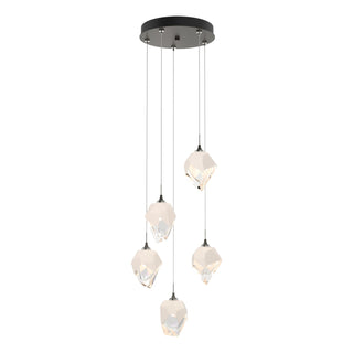 Hubbardton Forge - 131137-SKT-STND-07-WP0754 - Chrysalis 5-Light Small Crystal Pendant - Chrysalis - Dark Smoke