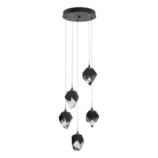 Hubbardton Forge - 131137-SKT-STND-10-BP0754 - Chrysalis 5-Light Small Crystal Pendant - Chrysalis - Black