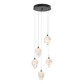 Hubbardton Forge - 131137-SKT-STND-10-WP0754 - Chrysalis 5-Light Small Crystal Pendant - Chrysalis - Black