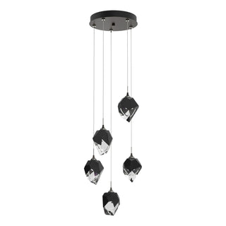 Hubbardton Forge - 131137-SKT-STND-14-BP0754 - Chrysalis 5-Light Small Crystal Pendant - Chrysalis - Oil Rubbed Bronze