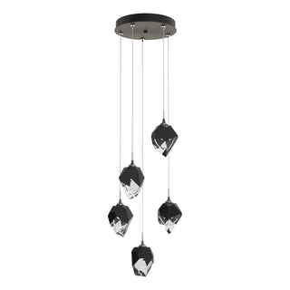Hubbardton Forge - 131137-SKT-STND-20-BP0754 - Chrysalis 5-Light Small Crystal Pendant - Chrysalis - Natural Iron