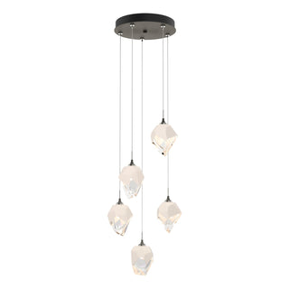 Hubbardton Forge - 131137-SKT-STND-20-WP0754 - Chrysalis 5-Light Small Crystal Pendant - Chrysalis - Natural Iron