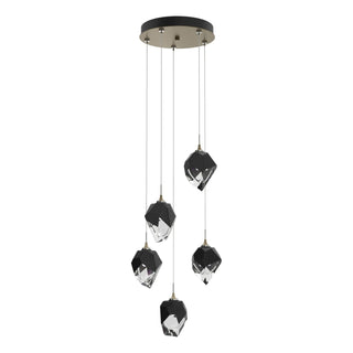 Hubbardton Forge - 131137-SKT-STND-84-BP0754 - Chrysalis 5-Light Small Crystal Pendant - Chrysalis - Soft Gold