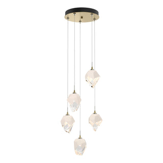 Hubbardton Forge - 131137-SKT-STND-86-WP0754 - Chrysalis 5-Light Small Crystal Pendant - Chrysalis - Modern Brass
