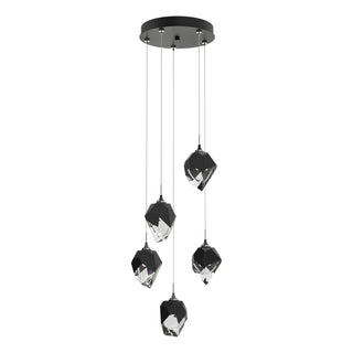 Hubbardton Forge - 131137-SKT-STND-89-BP0754 - Chrysalis 5-Light Small Crystal Pendant - Chrysalis - Ink