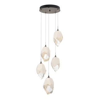 Hubbardton Forge - 131138-SKT-STND-05-WP0755 - Chrysalis 5-Light Large Crystal Pendant - Chrysalis - Bronze