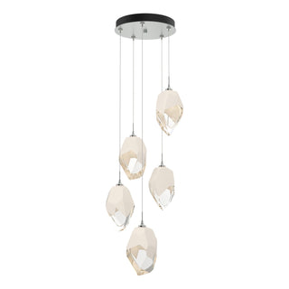 Hubbardton Forge - 131138-SKT-STND-82-WP0755 - Chrysalis 5-Light Large Crystal Pendant - Chrysalis - Vintage Platinum