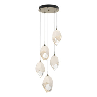 Hubbardton Forge - 131138-SKT-STND-84-WP0755 - Chrysalis 5-Light Large Crystal Pendant - Chrysalis - Soft Gold
