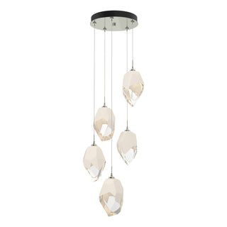 Hubbardton Forge - 131138-SKT-STND-85-WP0755 - Chrysalis 5-Light Large Crystal Pendant - Chrysalis - Sterling