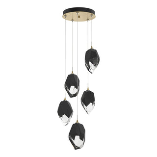 Hubbardton Forge - 131138-SKT-STND-86-BP0755 - Chrysalis 5-Light Large Crystal Pendant - Chrysalis - Modern Brass