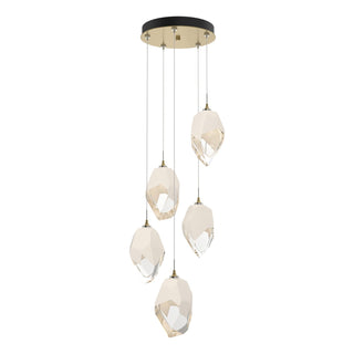 Hubbardton Forge - 131138-SKT-STND-86-WP0755 - Chrysalis 5-Light Large Crystal Pendant - Chrysalis - Modern Brass