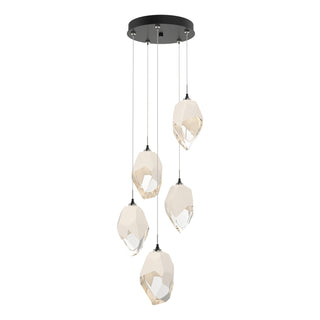 Hubbardton Forge - 131138-SKT-STND-89-WP0755 - Chrysalis 5-Light Large Crystal Pendant - Chrysalis - Ink