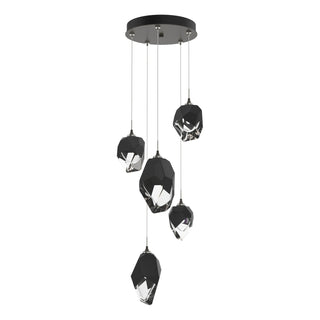 Hubbardton Forge - 131139-SKT-STND-07-BP0756 - Chrysalis 5-Light Mixed Crystal Pendant - Chrysalis - Dark Smoke