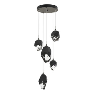 Hubbardton Forge - 131139-SKT-STND-20-BP0756 - Chrysalis 5-Light Mixed Crystal Pendant - Chrysalis - Natural Iron