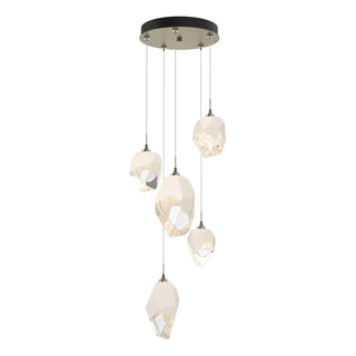 Hubbardton Forge - 131139-SKT-STND-84-WP0756 - Chrysalis 5-Light Mixed Crystal Pendant - Chrysalis - Soft Gold