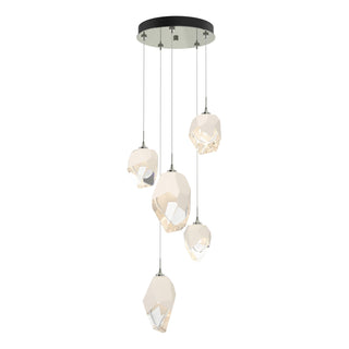 Hubbardton Forge - 131139-SKT-STND-85-WP0756 - Chrysalis 5-Light Mixed Crystal Pendant - Chrysalis - Sterling