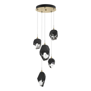Hubbardton Forge - 131139-SKT-STND-86-BP0756 - Chrysalis 5-Light Mixed Crystal Pendant - Chrysalis - Modern Brass