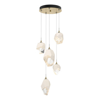 Hubbardton Forge - 131139-SKT-STND-86-WP0756 - Chrysalis 5-Light Mixed Crystal Pendant - Chrysalis - Modern Brass