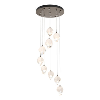 Hubbardton Forge - 131140-SKT-STND-05-WP0754 - Chrysalis 9-Light Small Crystal Pendant - Chrysalis - Bronze