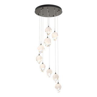 Hubbardton Forge - 131140-SKT-STND-07-WP0754 - Chrysalis 9-Light Small Crystal Pendant - Chrysalis - Dark Smoke