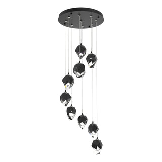 Hubbardton Forge - 131140-SKT-STND-10-BP0754 - Chrysalis 9-Light Small Crystal Pendant - Chrysalis - Black