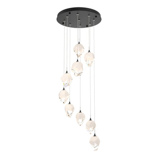 Hubbardton Forge - 131140-SKT-STND-10-WP0754 - Chrysalis 9-Light Small Crystal Pendant - Chrysalis - Black